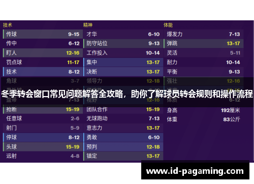 冬季转会窗口常见问题解答全攻略,助你了解球员转会规则和操作流程 冬季转会窗口常见问题解答全攻略,助你了解球员转会规则和操作流程