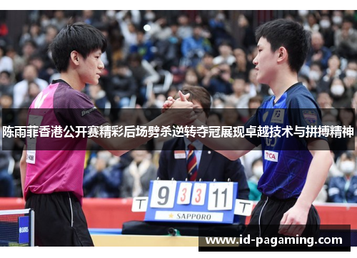 陈雨菲香港公开赛精彩后场劈杀逆转夺冠展现卓越技术与拼搏精神